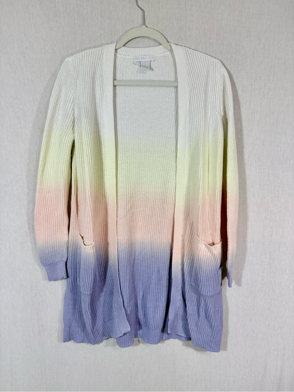 DesignHistory XS Ombre Open-Front Cardigan - purple pink yellow white